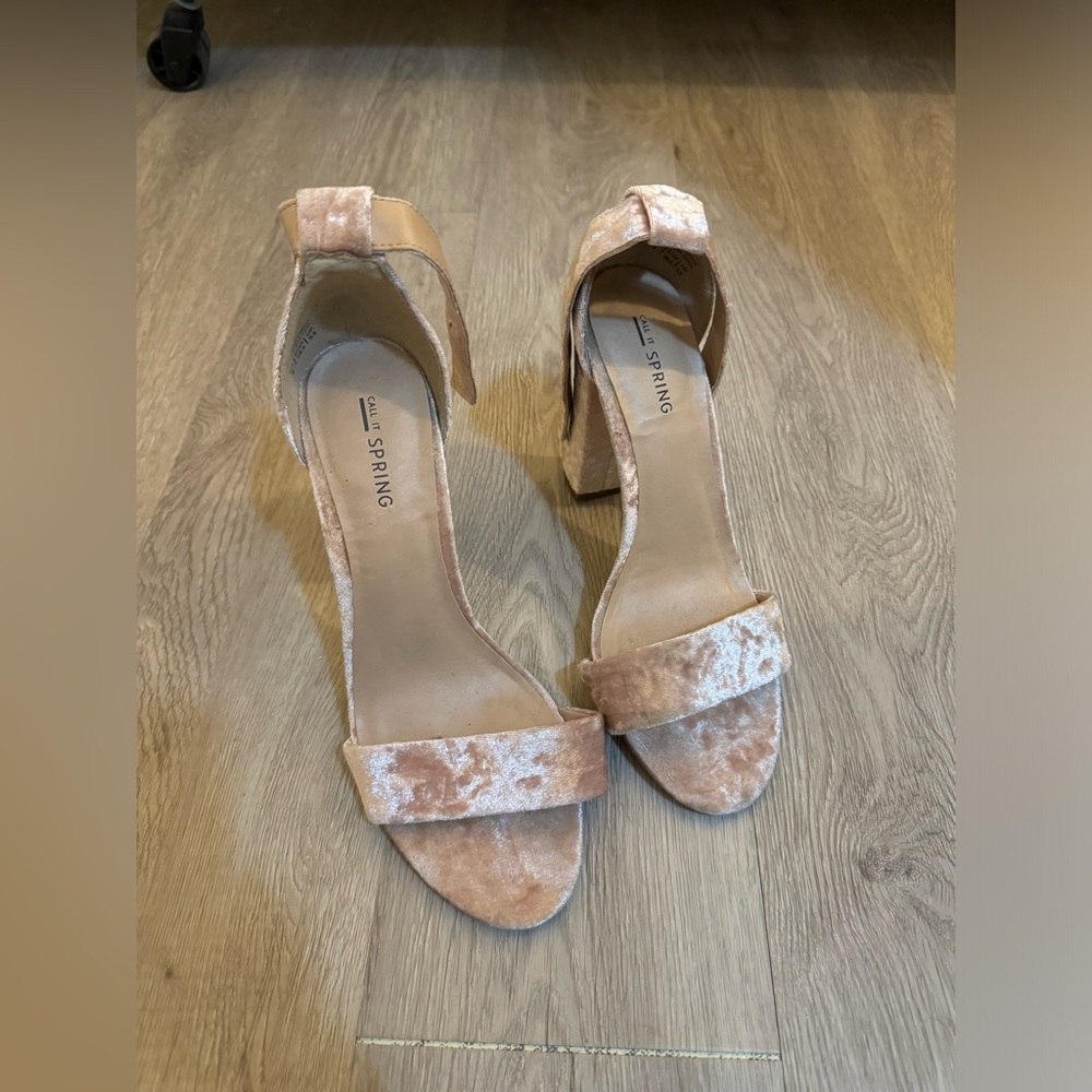 42. Pink Velvet Heels